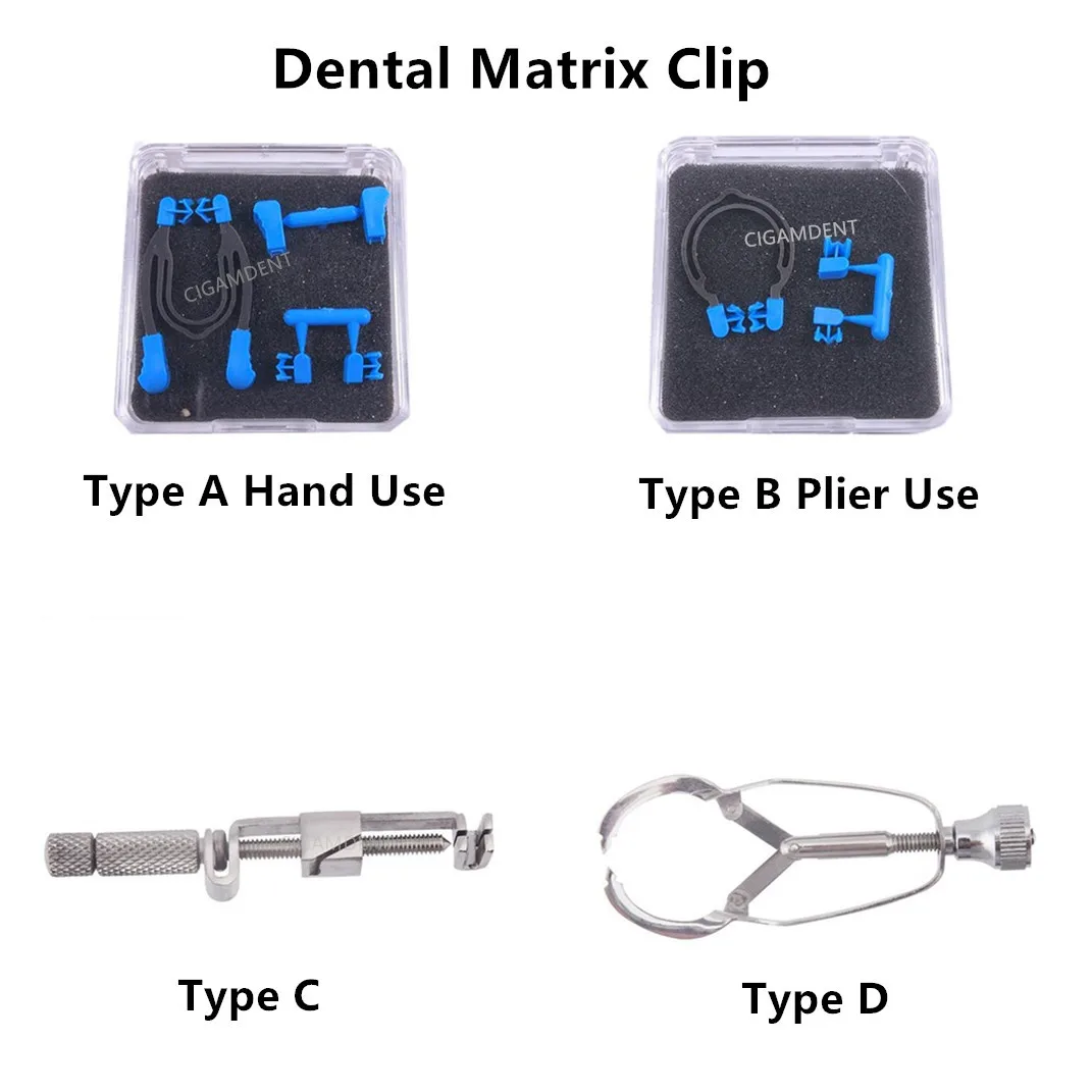

1Kit Dental Matrix Bands Ring Holder Sectional Contoured Matrices Clip Wedges Retainer Clamps Stainless Steel