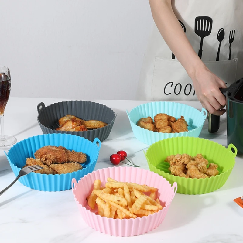 Description Picture 2 of itemSilicone Basket Pot Tray Airfryer Liner For Air Fryer Reusable Container Accessories Pan Baking Mold Protector Kitchen Gadgets