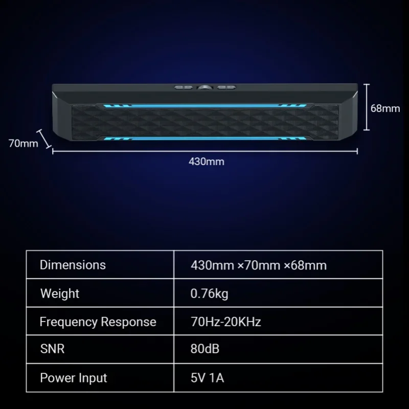 C4 Desktop Computer Audio Portable Wireless Bluetooth Speakers Notebook Esports Game Audio RGB High-quality USB Wired Connection 6