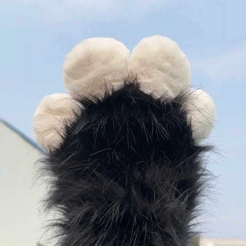 Plush Furry Cat Claw Gloves-Faux Fur Fox Paws Mittens for Halloween Cosplay Costume-Adorable Animal Accessories