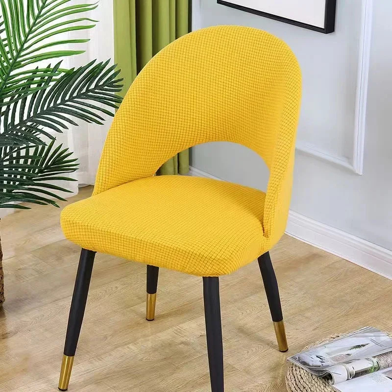 1/2/4/6Pcs Curved Chair Cover Hollow Back Jacquard Arc Armchair Covers Dining Chair Covers Home Spandex Elastic Dustproof Cover