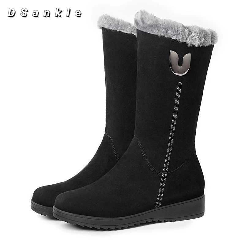 

Warm High Boots Women 2022 New Winter Shoes Woman Flats Fashion Gladiator Motorcycle Plush Boots Suede Fur Zapatos Mujer