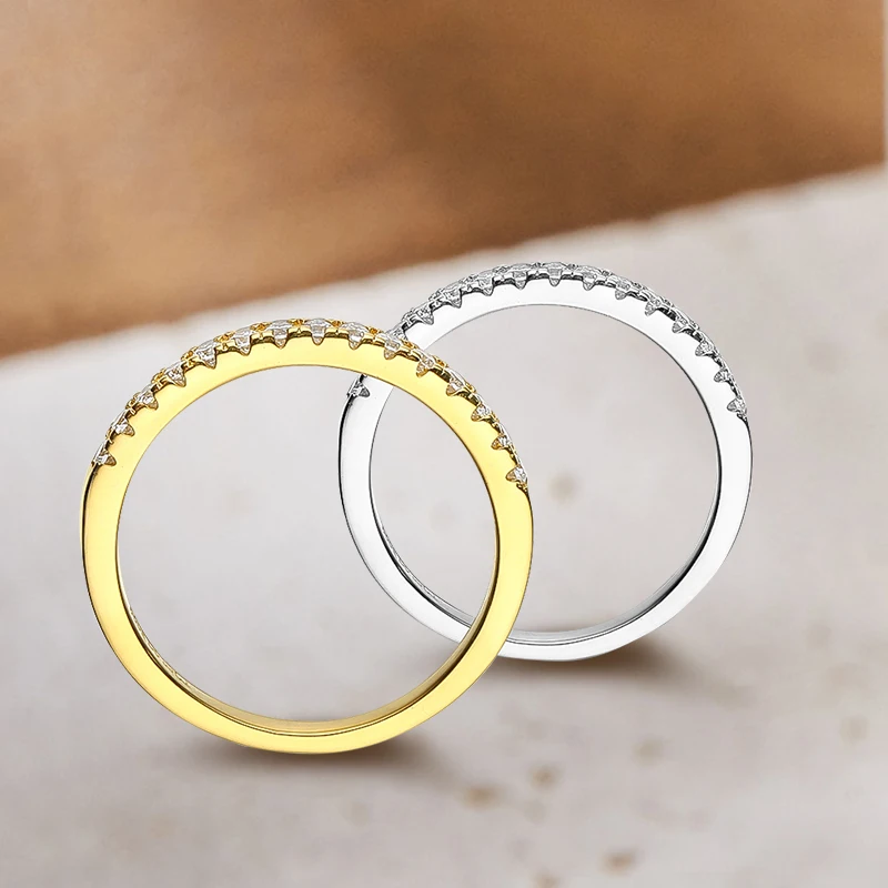 Real D Color Moissanite Finger Rings For Women Sparking 925 Sterling Silver 18K White Gold Plated Engagement Party Band Jewelry