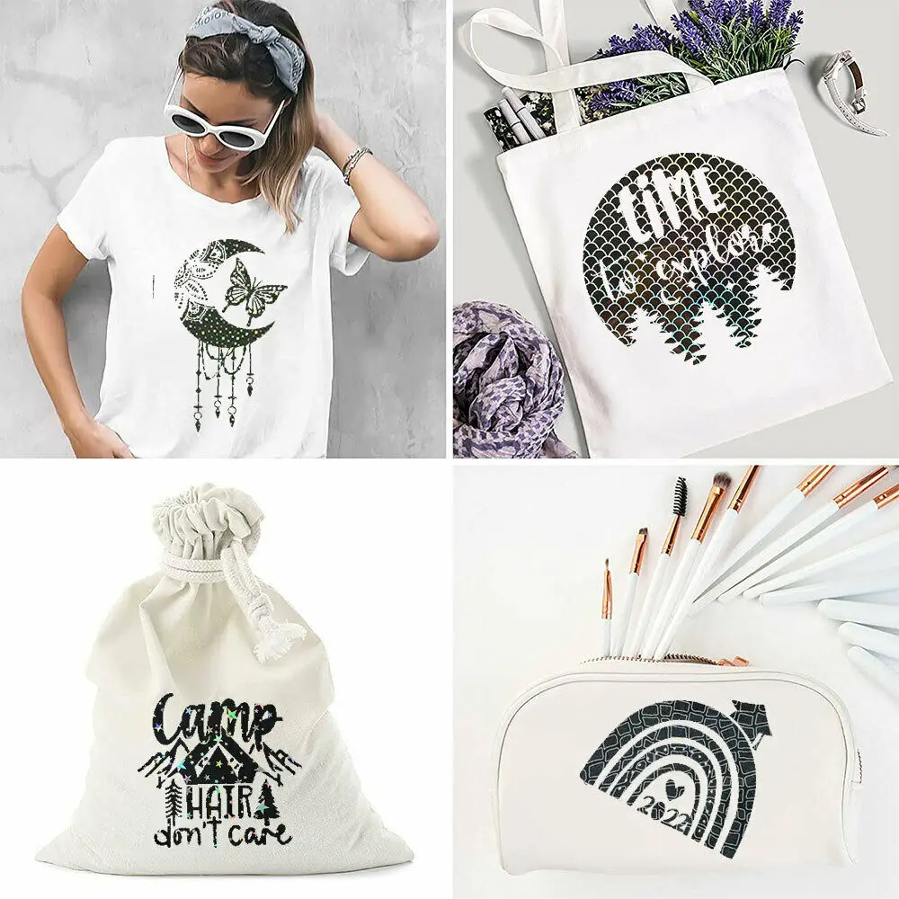 8pcs/set 30x25cm Heat Transfer Vinyl Black and White Animal Print HTV Bundle Leopard Zebra Iron on Tshirts Bags Film for Cut