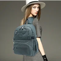 TEGAOTE Nylon A4 Waterproof Women Men School Backpack 15.6'' 14'' Laptop Lightweight Travel Bag Blue Green Black Red Pink M2303 2