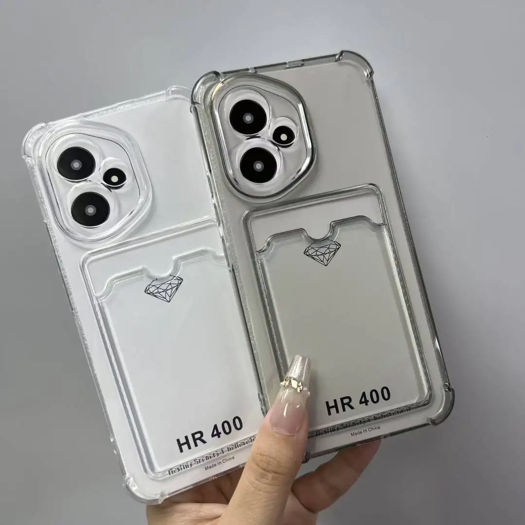 Card Slot Bag Clear Back Cover with Shockproof Design