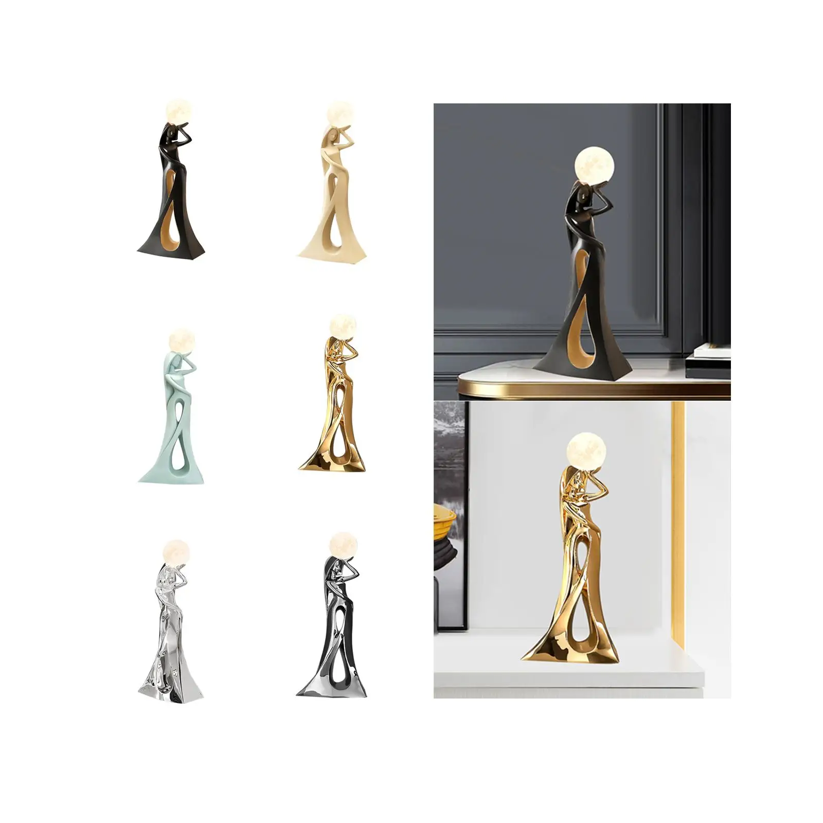 Abstract Figurine with LED Character Crafts Decorative Creative Night Light
