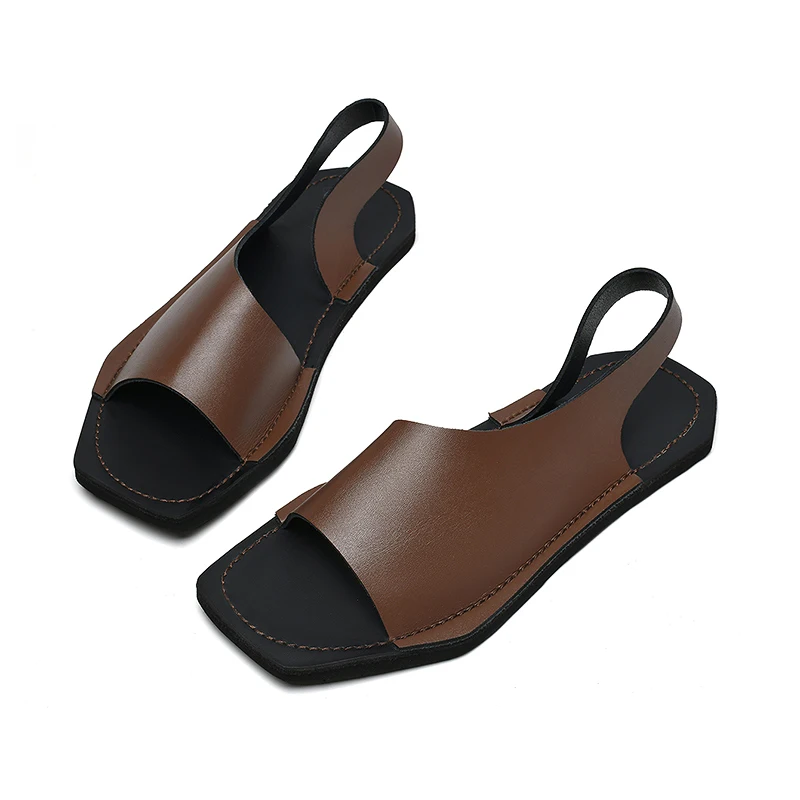 Designer Leather Sandals For Men Casual Summer Beach Slides_voghion.com