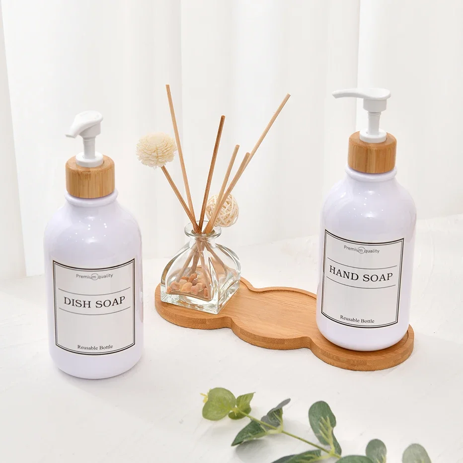 Wooden Soap Dispenser Tray Vanity Countertop Bottles Organizer Holder Round Square Candles Jewelry Storage Tray Bathroom wooden tray