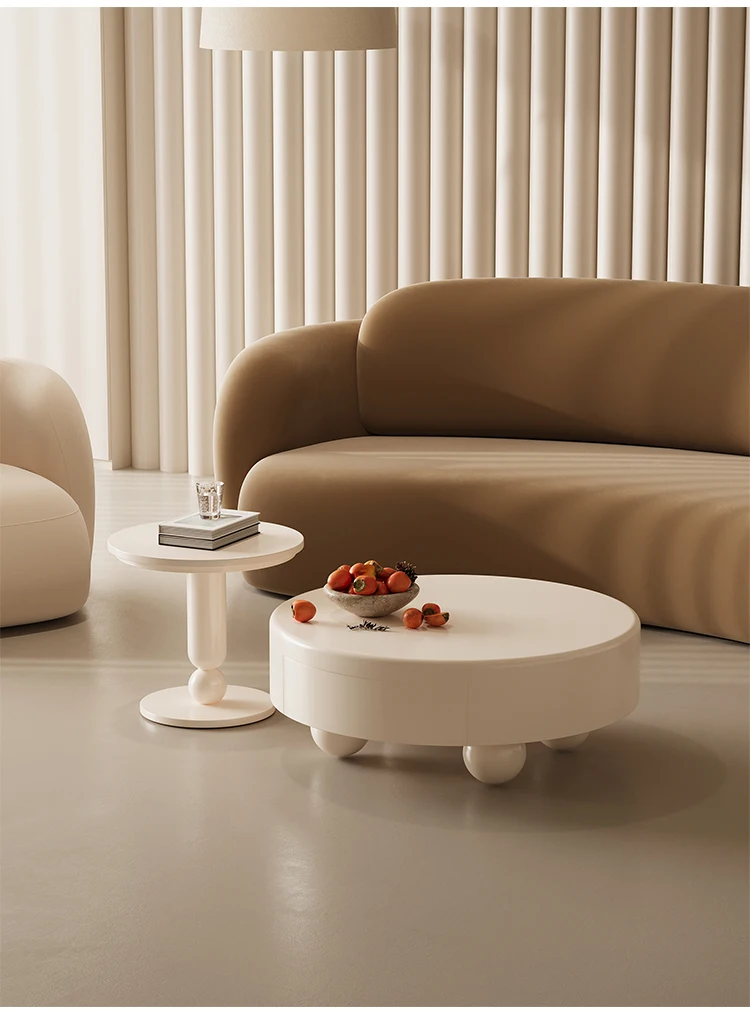 

Stone Plate Coffee Table Simple Small Apartment Coffee Table Living Room round Light Luxury Modern High-Grade Coffee Table