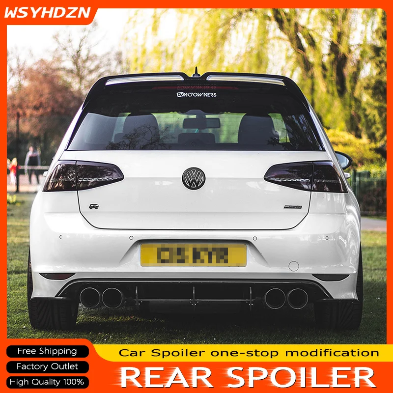 

For Volkswagen VW Golf 7 7.5 MK7 MK7.5 GTI R 2014 - 2019 Glossy Black Rear Roof Spoiler Window Wing Lip Oettinger Style