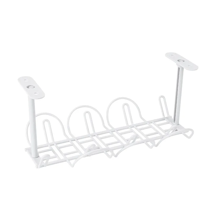 Plastic Storage Rack Cable Organizer Desk Set Rack Shelf Table Bottom Socket Holder Hanging Office Stationery Holder