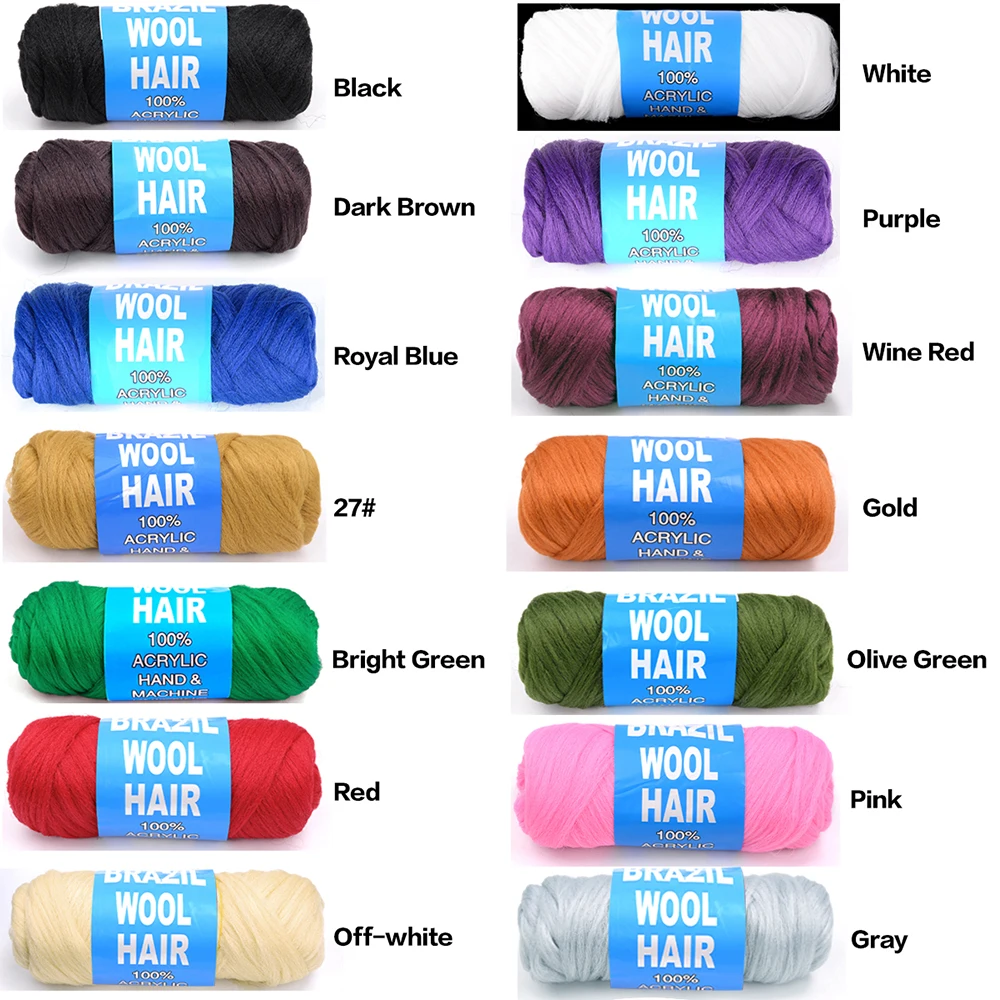Brazilian Wool Hair Extension For Women Kids African Yaki Synthetic Senegalese Twist Faux Locs Wraps Jumbo Crochet Braiding Hair 2
