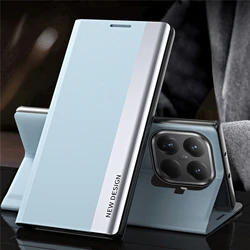 Luxury Shockproof Leather Flip Phone Case Cover - Mi 15T (Light Blue)