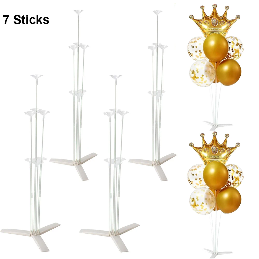Balloon Stand Kit Table Balloon Centerpiece Stand 7 Sticks Holder Birthday Wedding Anniversary Party Decorations 1-5Set Balloon stand holder Birthday balloon set Party balloon set Birthday party decoration set Balloon arch kit