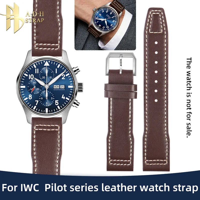 Cinturino In Pelle Da Uomo Per Iwc Pilot Series Mark 17/18 Little Prince Portugieser Cinturino In Pelle Di Vacchetta 20Mm 21Mm