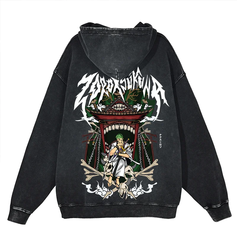 

Anime One Piece Roronoa Zoro Graphic Hoodies Y2k Harajuku Fashion Men Women Sweatshirt Winter Cotton Vintage Oversized Pullover