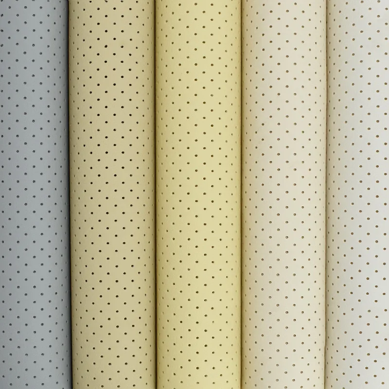 Faux Leather Fabric Hole Pattern By The Meter For Upholstery Sofa Covers Diy Sewing Breathable PU Thickened Decorative