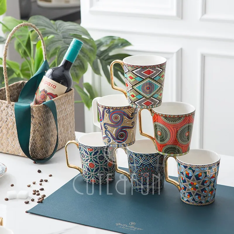 

Nordic Modern Coffee Cup and Saucer Set Nordic Creativity Ceramic Breakfast Coffee Cups Home High Quality Caneca Mugs Cute Cup