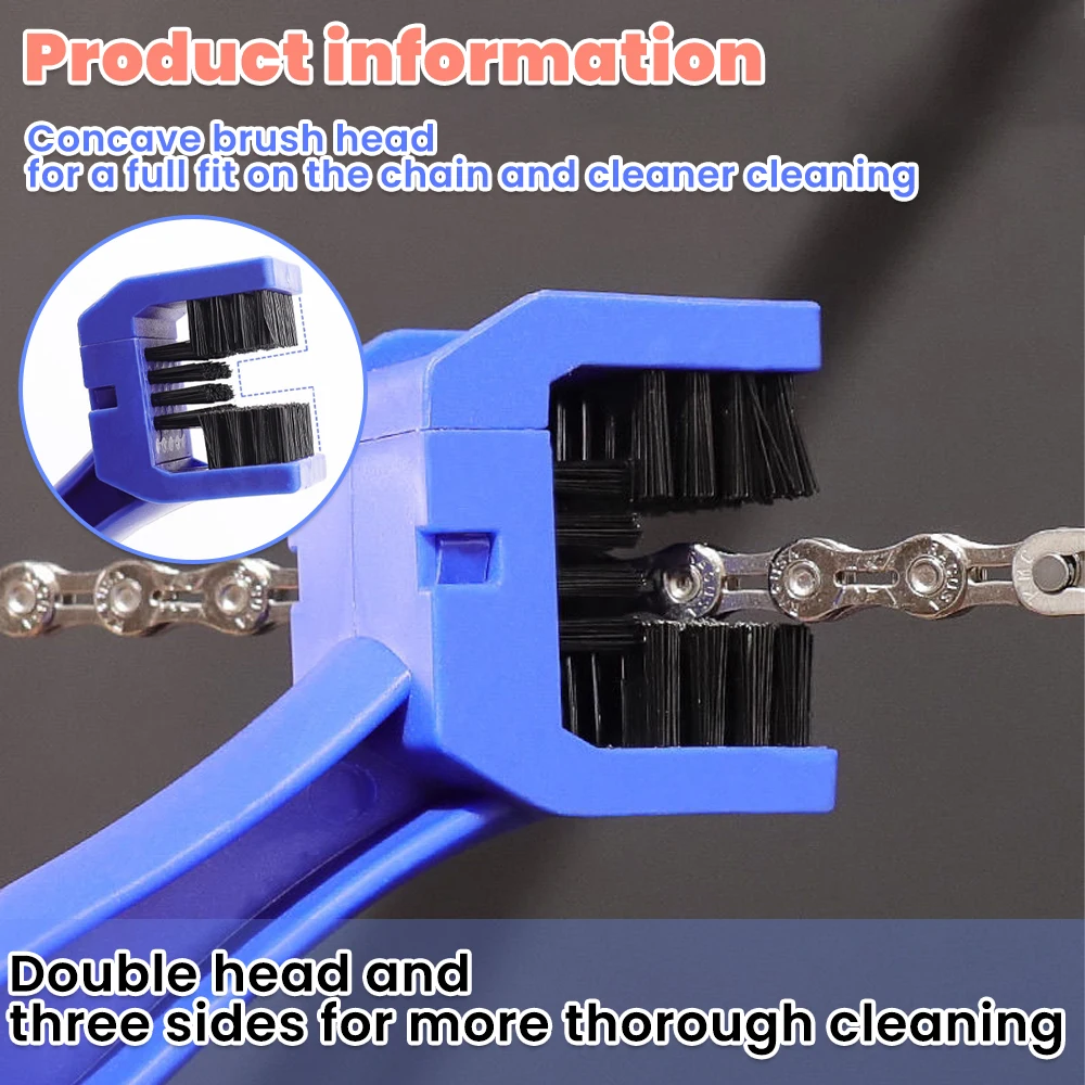 Bicycle Chain Cleaning Brush 1/3PCS 3D Bicycle Motorcycle Chain Cleaning Road Bike Mountain Bike Tool