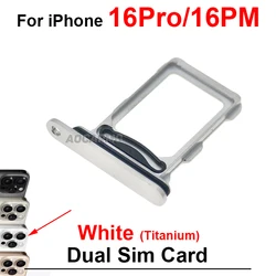 Dual Single SIM Card Tray Holder Slot - Black, Natural Desert White, Titanium Replacement Parts (Dual Sim--White)