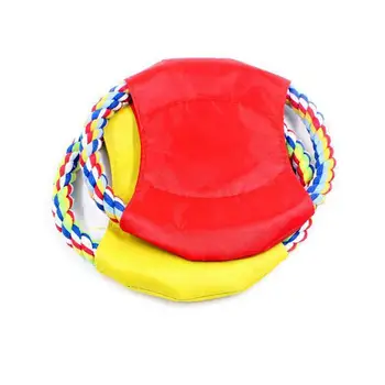 Chuck It Disc For Dogs Outdoor Soft Fetching Flying Disc For Dogs Interactive Training Flyer Dog Toy Cotton Rope Toss Pet Disc 3