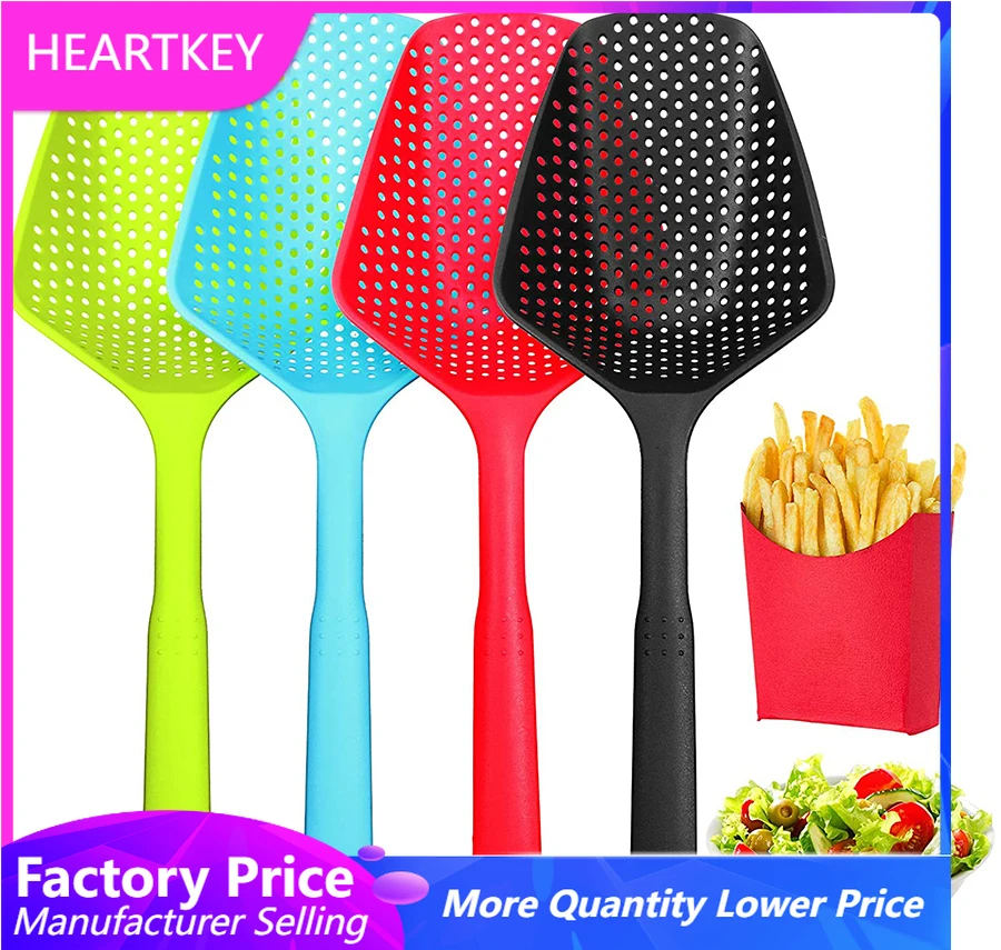 

Silicone Colander Spoon Cooking Shovels Food Strainer Scoop Soup Filter Drain Gadgets Kitchen Accessories Cooking Tools