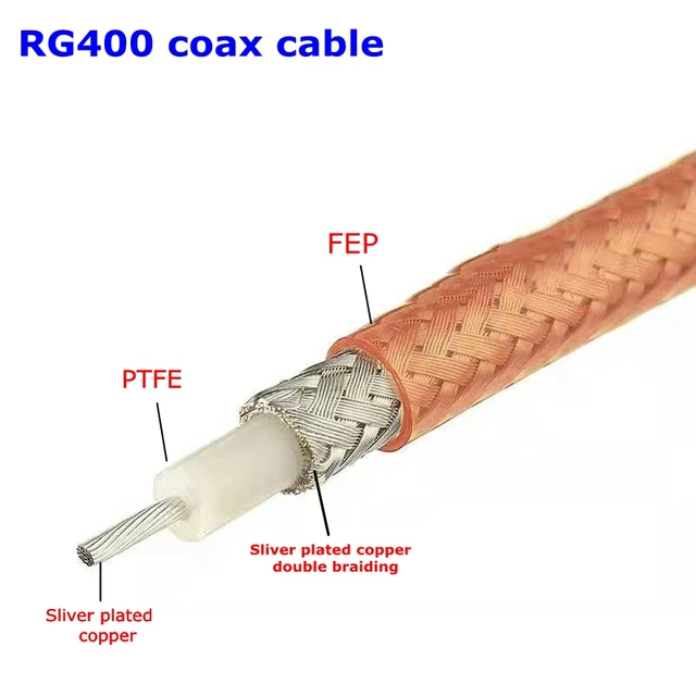 고품질 RF 연결을 위한 RG400 더블 차폐 동축 케이블