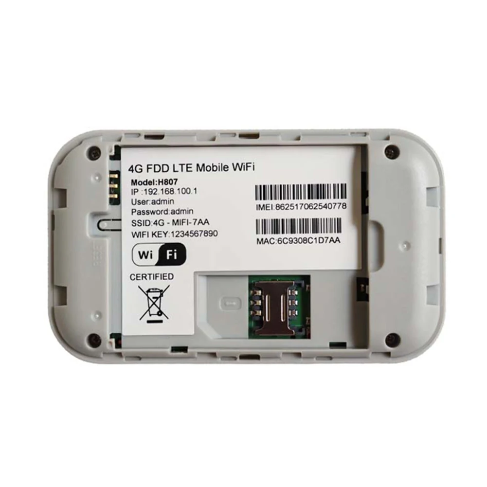 H807 H806 Wireless 4G LTE Router 150Mbps Portable Mobile WiFi Router 2100mAh MiFi 4G Lte Modem Hotspot Device With SIM Card Slot