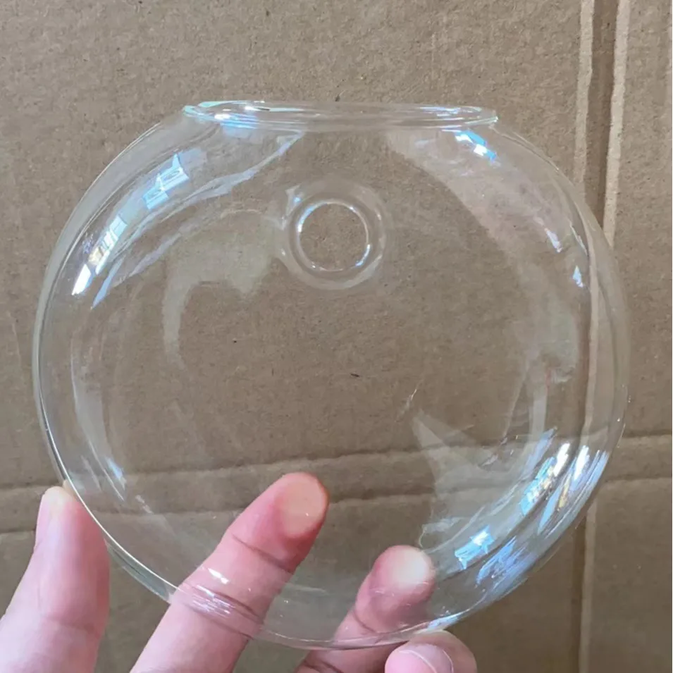 Wall Hanging Semi-circular Glass Flower Vase Plant Hydroponic Terrarium Wall Fish Tank Aquarium Container Home Decor