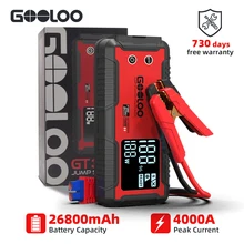 GOOLOO-arrancador de batería de coche de 4000A, Banco de energía de 26800mAh, potenciador de cargador portátil, dispositivo de arranque automático de 12V, arrancador de batería de emergencia