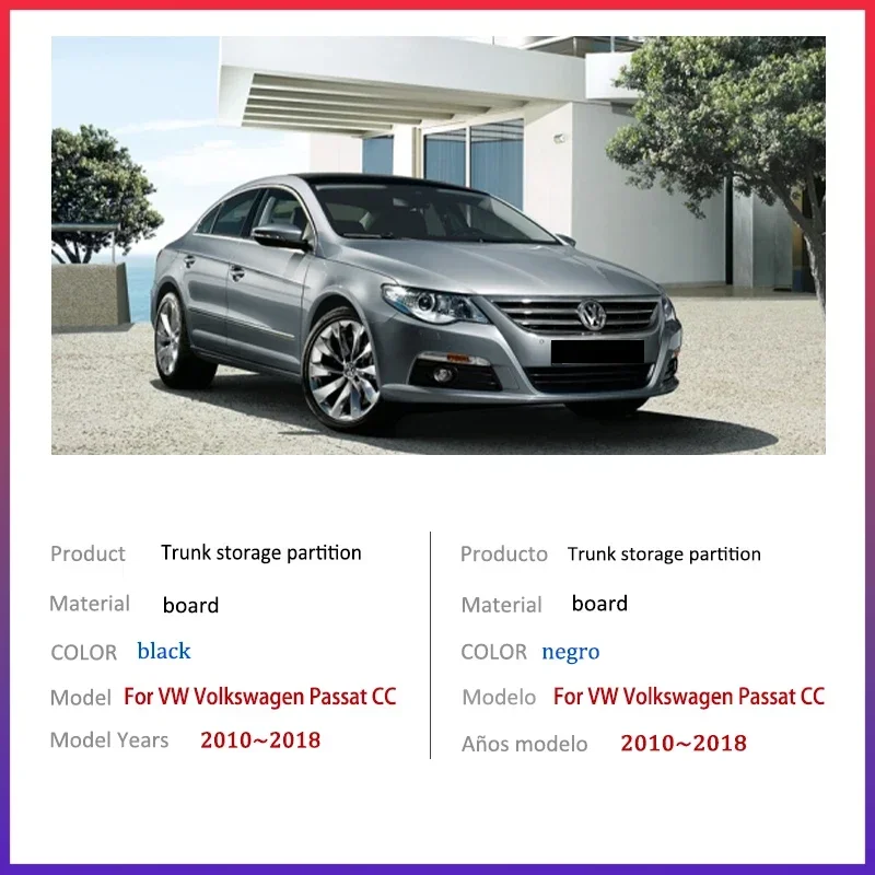 폭스바겐 CC 파사트용 VW 20082018 차량용 두꺼운 트렁크 다기능 수납 파티션 박스 자동차 인테리어 액세서리