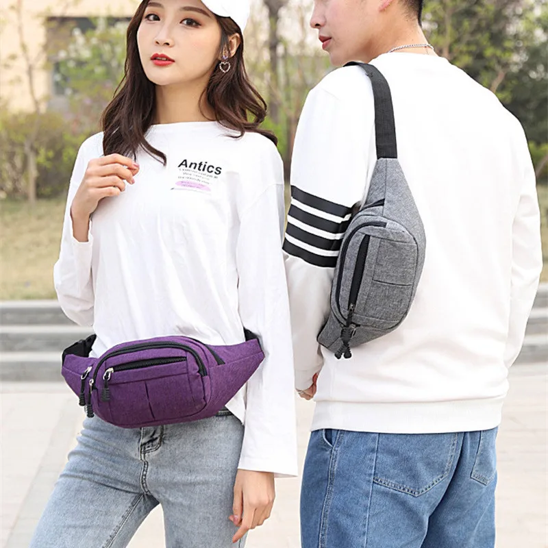 Men's Breast Package Waterproof Outdoor Sports Bags Canvas Pouch Korean-style Waist Bag Fanny Pouch Crossbody