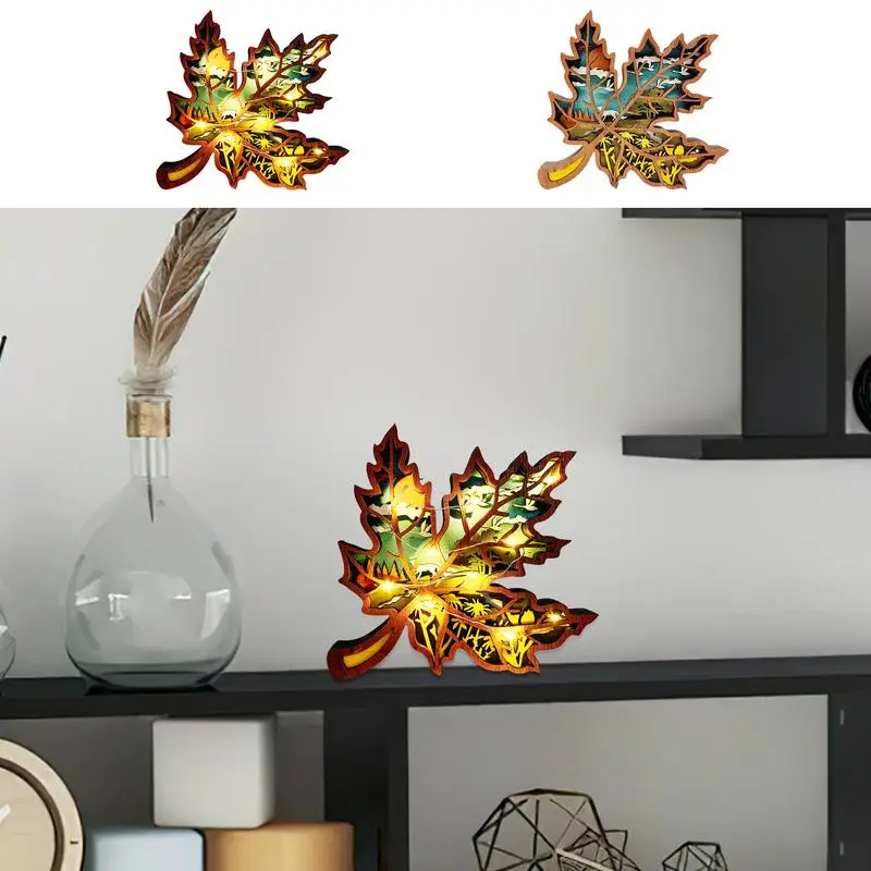 

Fall Harvest Maple Leaf Crystal Ornaments Iron Maple Leaf Ornaments Living Room Autumn Hanging Crafts Decorations for Home