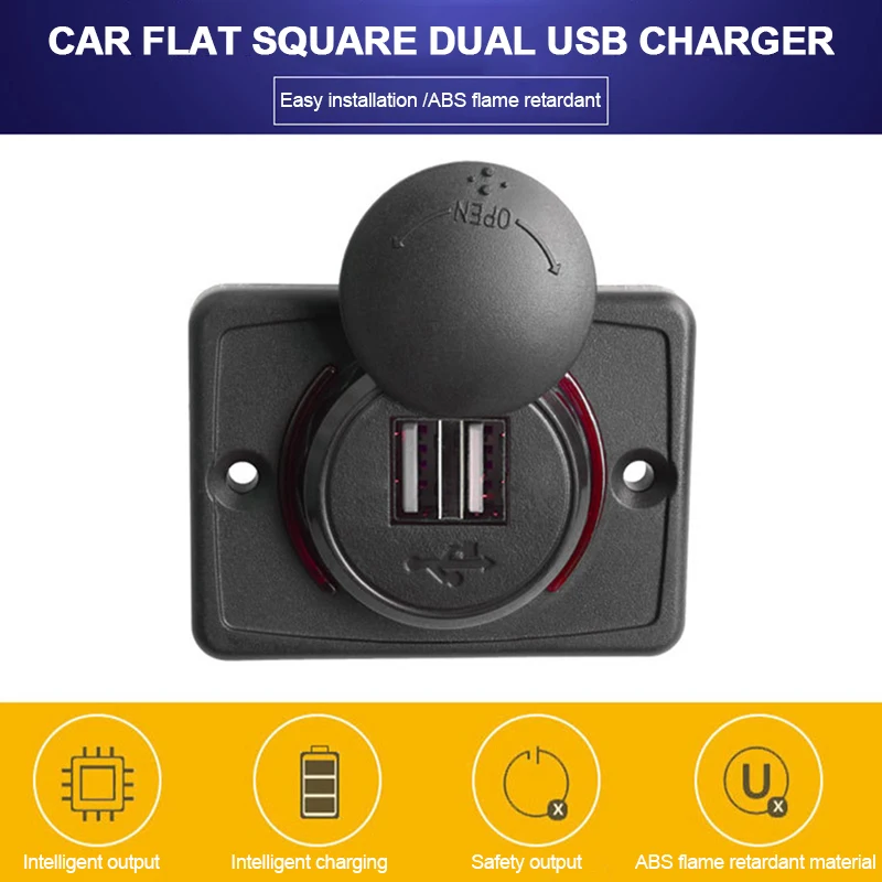 

12-24V Universal Car Phone Charger Dual USB Socket 3.1A Waterproof Bus Boat Motor Camper Caravan Charger Accessories LED Display