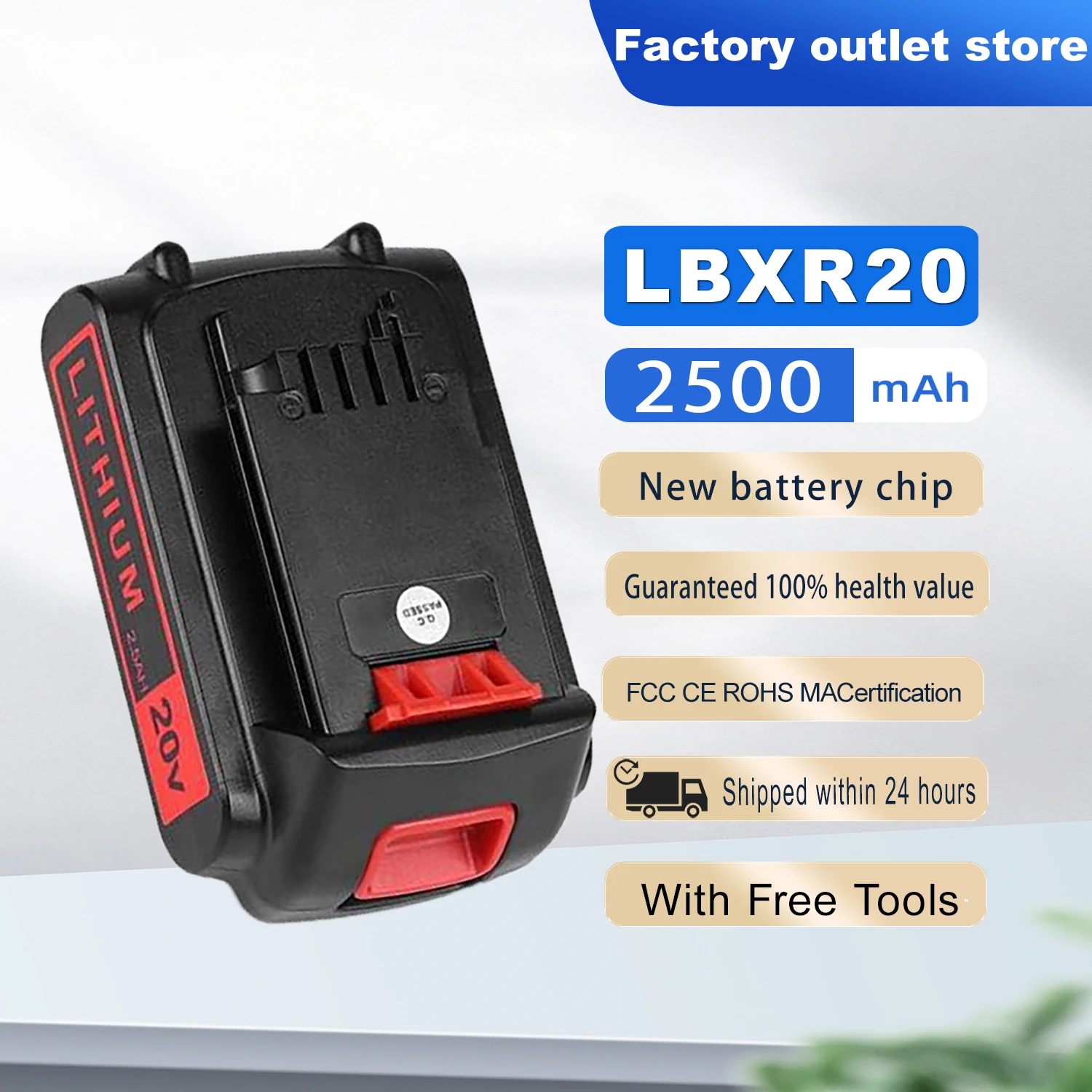 

DXT NEW Battery BL2018 Replacement for Black & Decker 20V Battery Max Lithium LBXR20 LB20 LBX20 LST220 LB2X4020 Cordless Tools