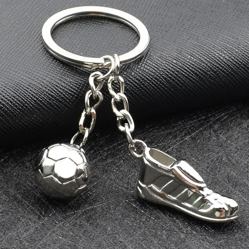 

10Pcs Fashion Football Metal Keychain Men Gift Key Chain Soccer Shoes And Football Car Key Ring Gift Party Keychains Jewelry