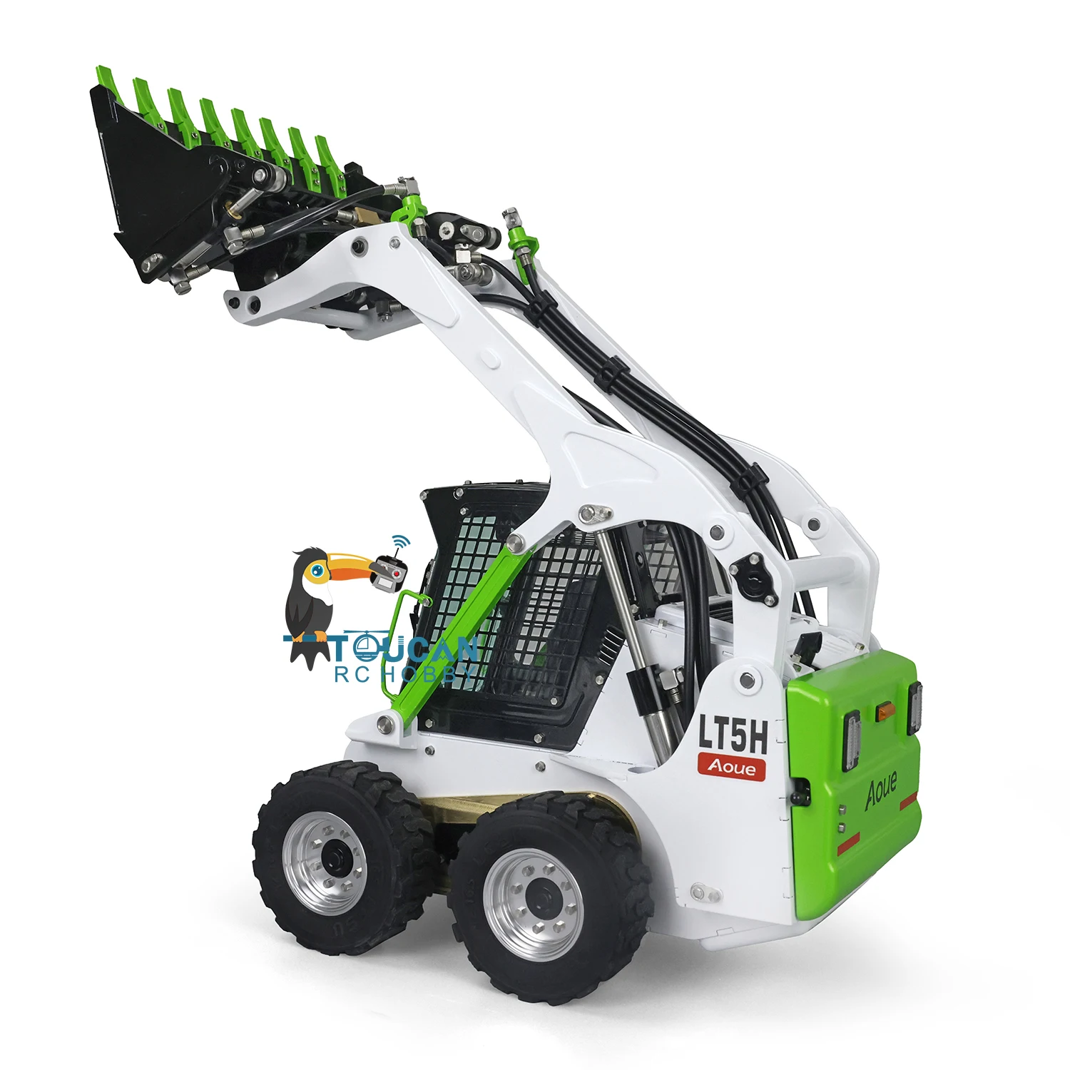 LESU 1/14 Metal Hydraulic RC Loader Aoue LT5H Wheeled Skid-Steer Radio Control Painted Trucks Light Sound Toys for Boys THZH1278 5