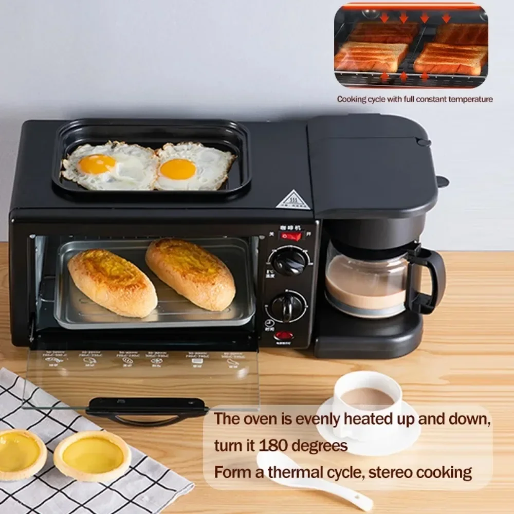 3 in 1 Breakfast Machine Bread Maker Toaster Electric Mini Oven Hot Dog Machine Kitchen Cooking Roti Maker Household breakfast machine breakfast maker