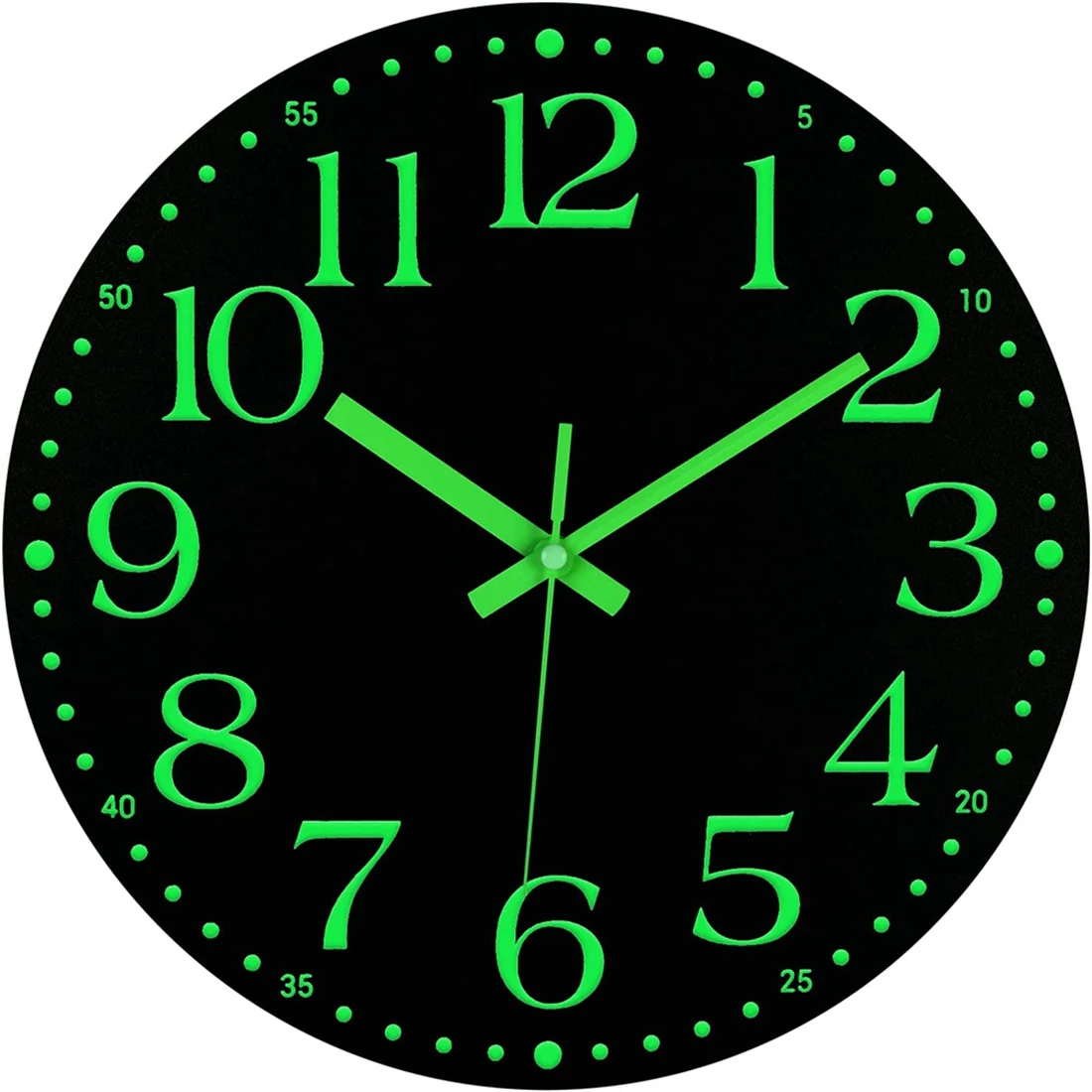 

Светящиеся Настенные часы, 12-дюймовые бесшумные часы без тикания, работающие от батареи, украшение для спальни