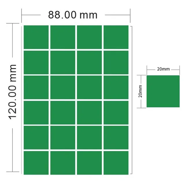 Grande 51mm Cuadrado Verde Medio Código De Color Adhesivos, 50