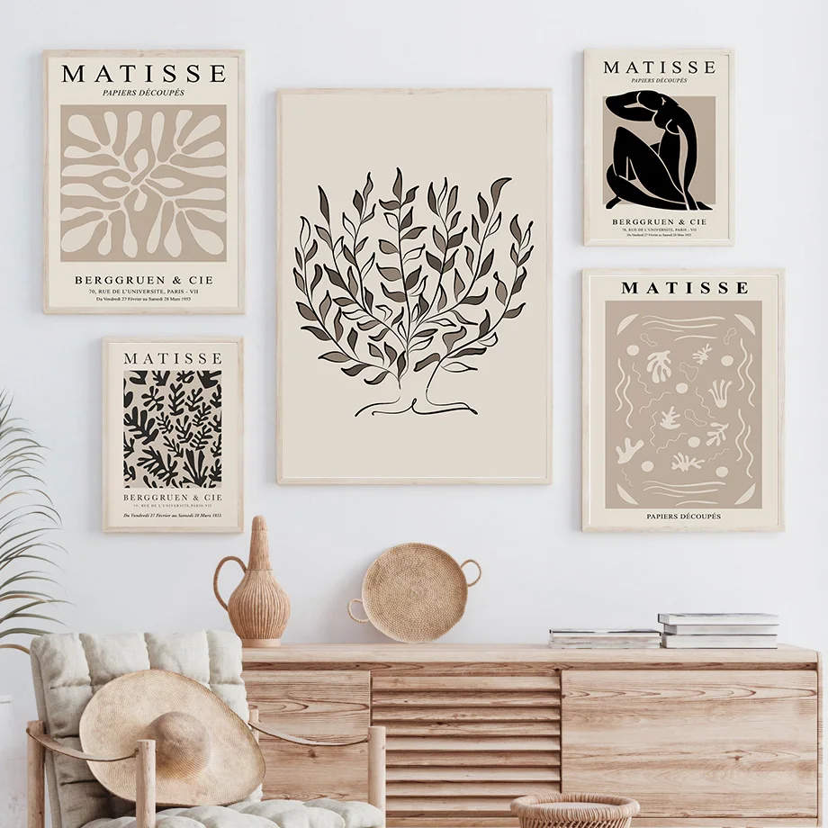 خمر مجردة ماتيس الملصقات فتاة المرجان حمامة الرسم...