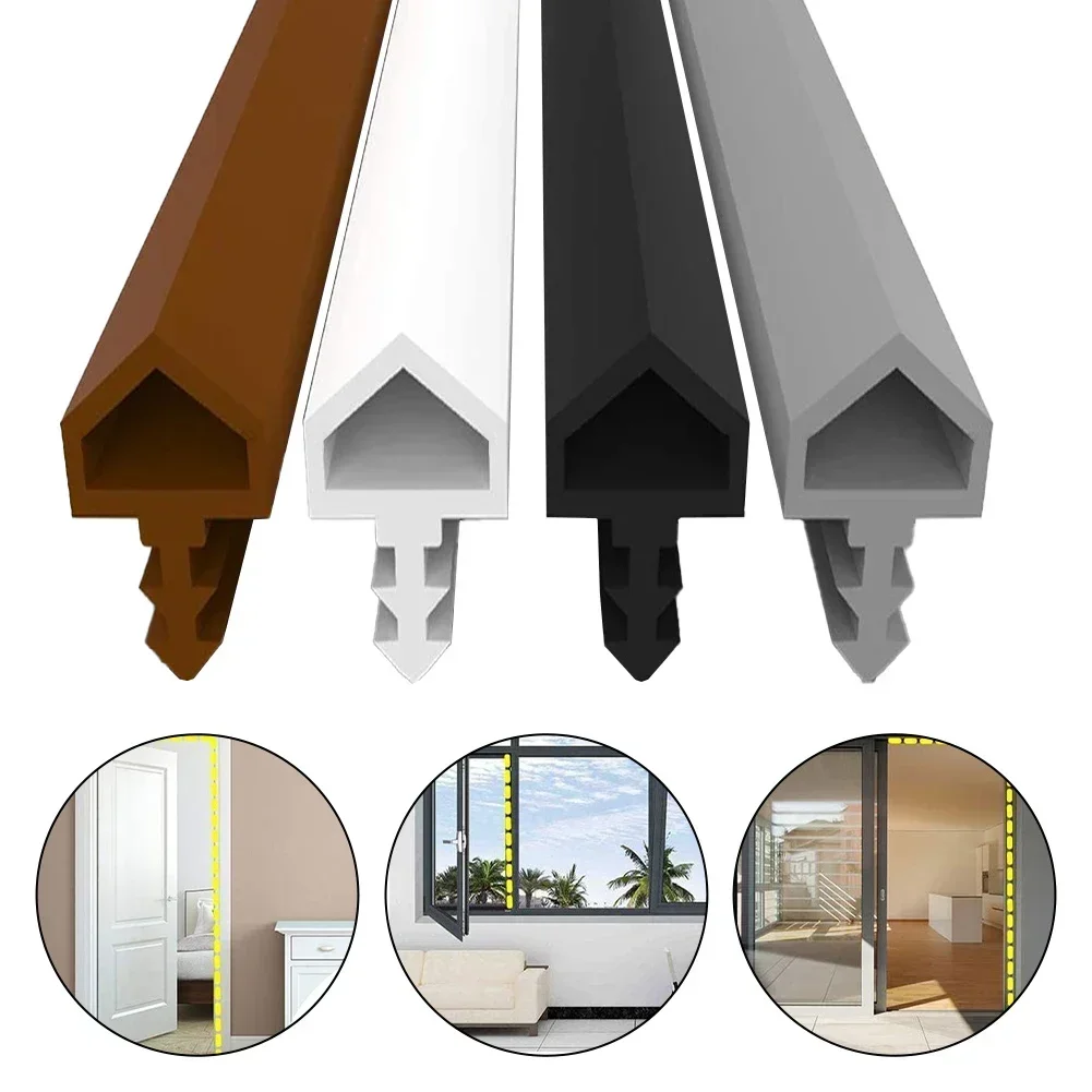 1 ROLL 5M Room Door Stop Seal Rubber Sealing Tape Frame For Window Door Home Office Silent Windproof Anti-collision door seal strip sealing strip tape window seal strip sealing tape sealing strip rubber seal strip rubber door weatherstripping door draft stopper silicone seal strip rubber shower seal