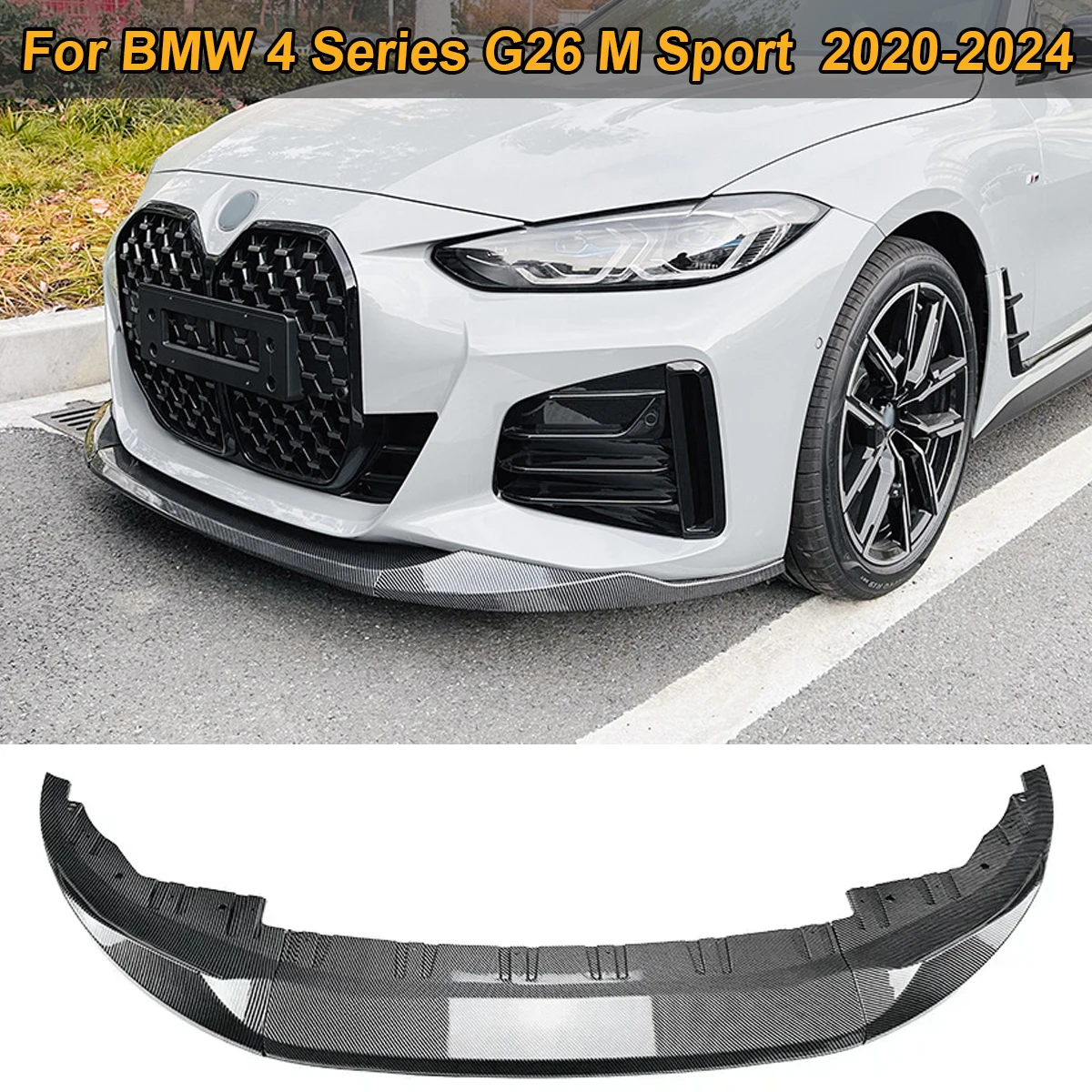 

For BMW 4 Series G26 M Sport M440i i4 M50 Gran Coupe 2020 2021 2022 2023 2024 Front Bumper Lip Spoiler Splitter Car Accessories