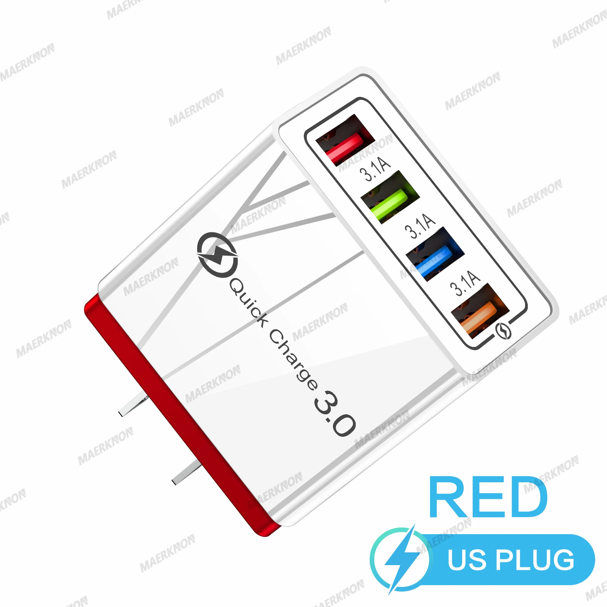 ตัวเลือกสินค้า อะแดปเตอร์ชาร์จ USB 4 พอร์ต ชาร์จเร็ว รองรับ Quick Charge 3.0