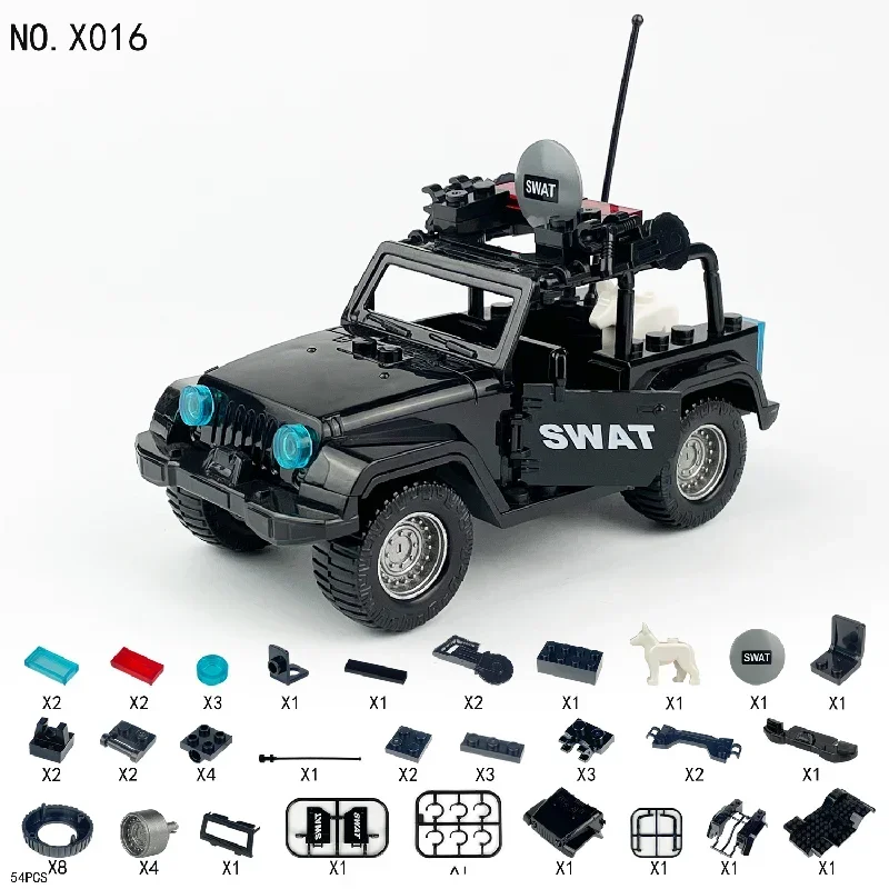 City Police Series Swat Off Road Assault Vehicle Building Blocks Mattoni Giocattoli Regali