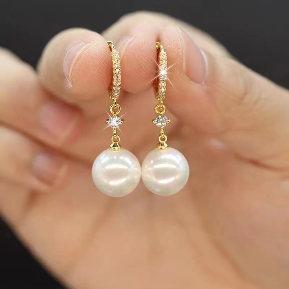 Orecchini A Cerchio Con Perle D'Acqua Dolce In Argento 925 - Regalo Elegante Per Donna