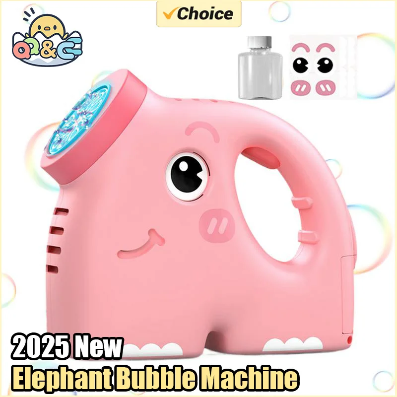 Portable Elephant Bubble Blower Machine Toy for Kids Outdoor Fun