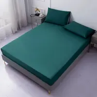 Dark Green Waterproof Polyester Bed Fitted Sheet Mattress Cover Sabana(no pillowcas)90/120/150/160/180/200/220,7 size 1