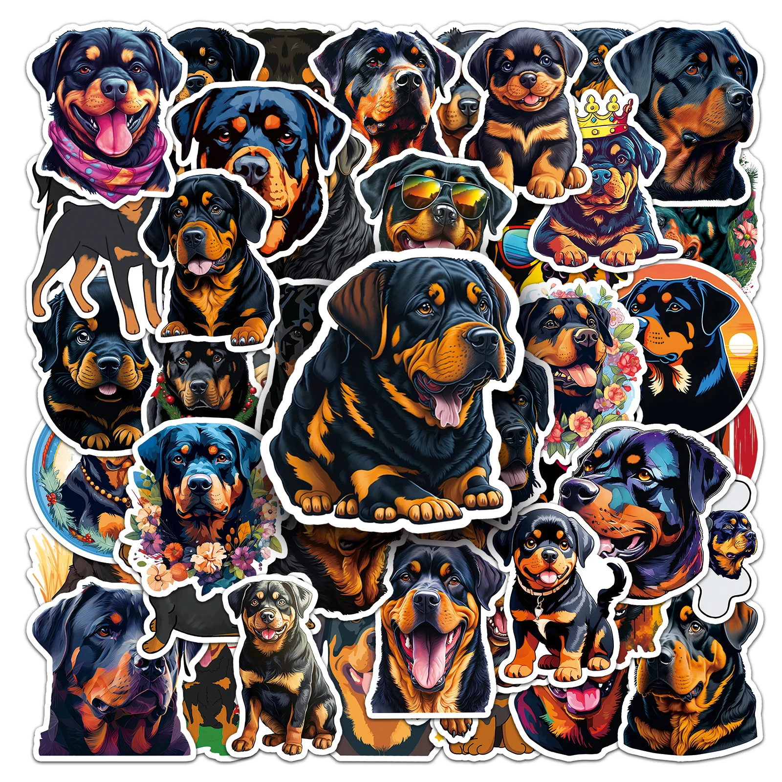 50pc The Rottweiler series Cartoon Cute Graffiti Stickers Suitcase Laptop Guitar Skateboard Personalized Decoration Stickers anime stickers diy poster sticker